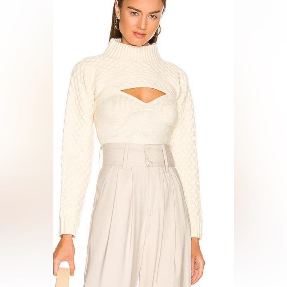 Astr the label. Cream two piece sweater.